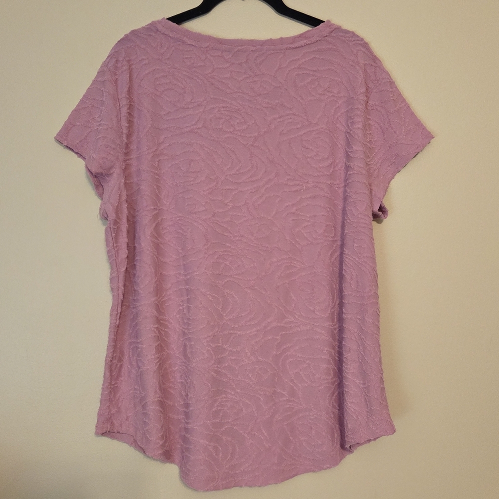 Vera Wang Short Sleeve Textured Shirt XL - Picture 3 of 6